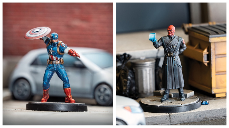 A look at the (painted) miniatures for Captain Marvel and Red Skull.
